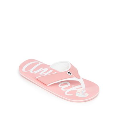 Animal Girls' pink flip flops